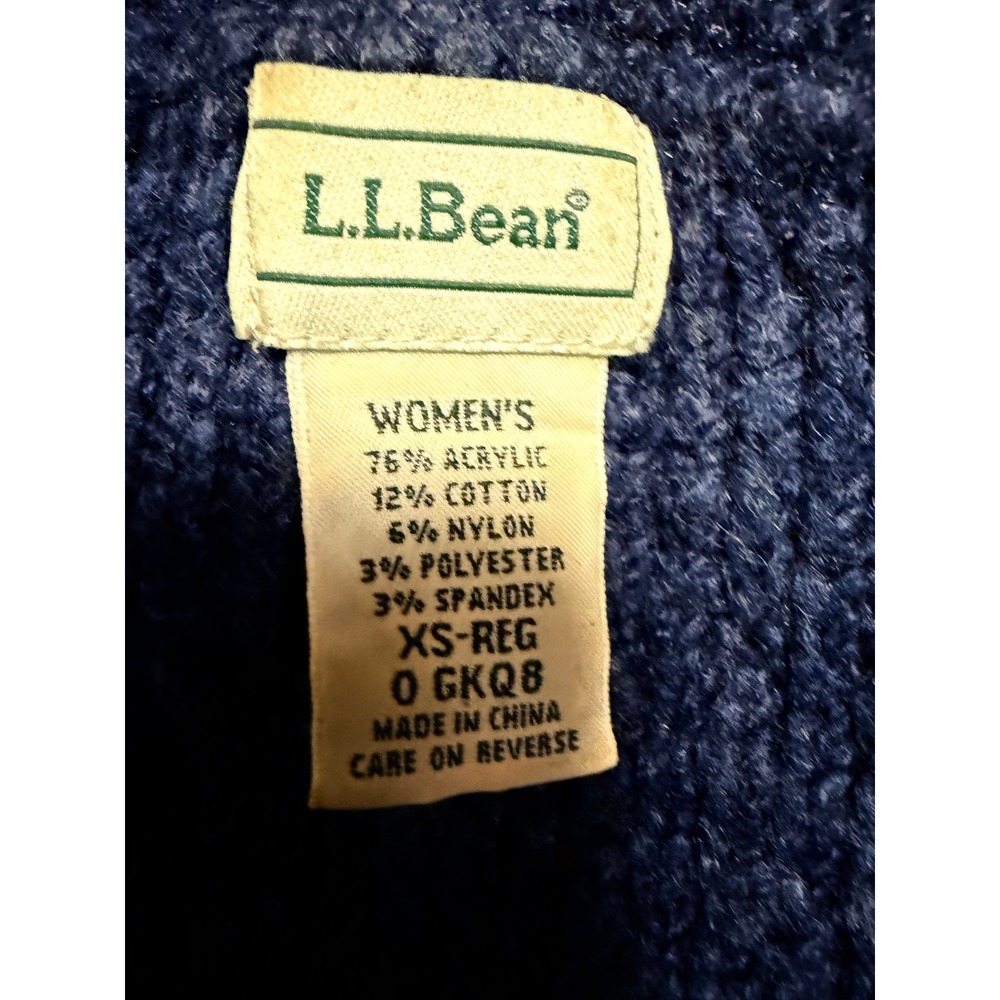 L.L.Bean Women's Textured Knit Sweater SZ XS New England Classic Fall Purple Blu - Picture 4 of 7